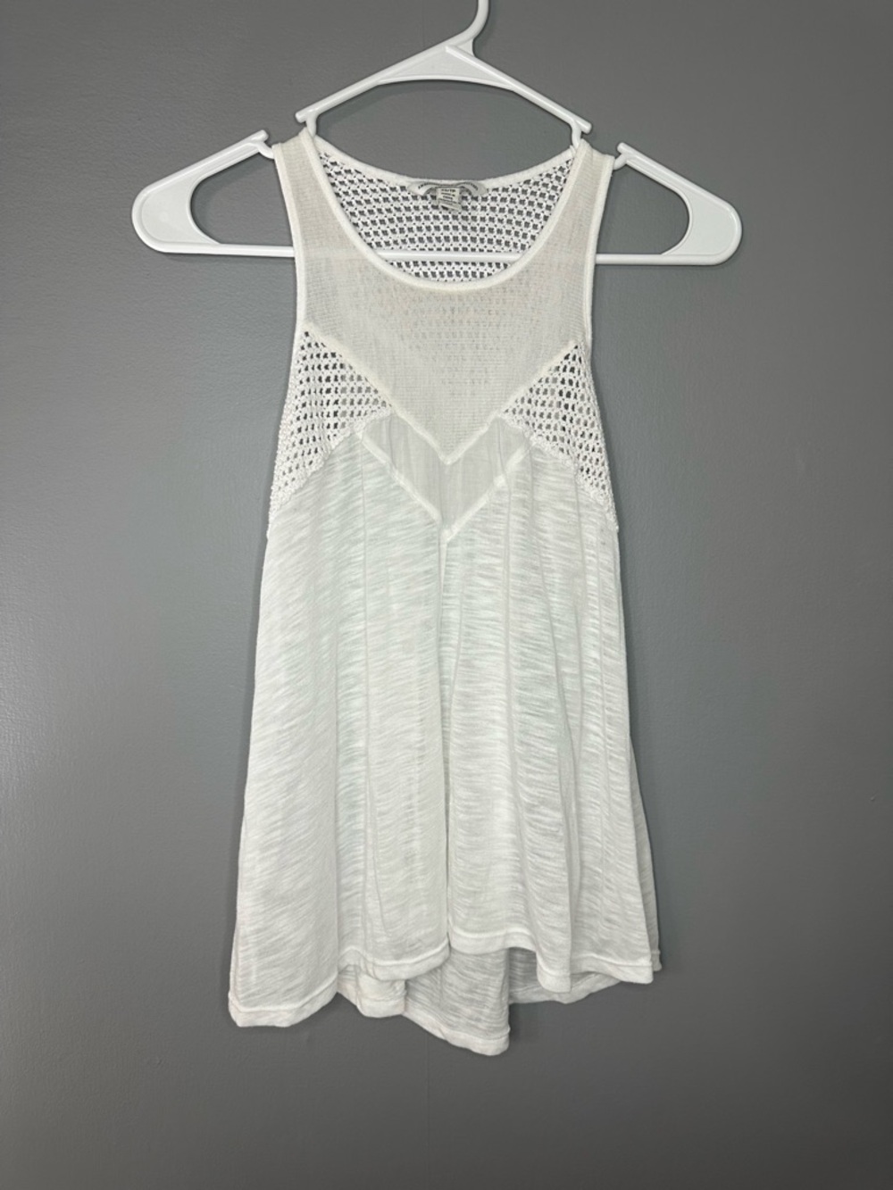 American Eagle outfitters White Crochet-Detail Tank Top - Women